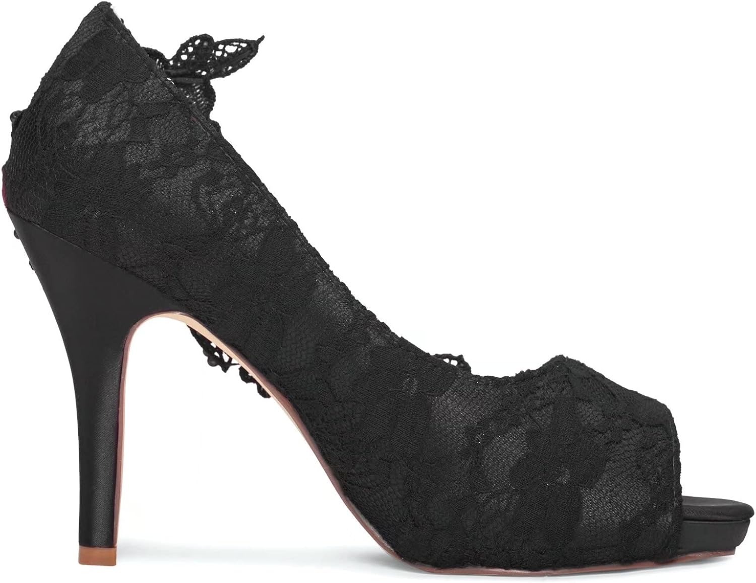 Emily Bridal Bridal Shoes Lace Wedding Shoes Lace Peep Toe High Heel Bridal Shoes - Image 3