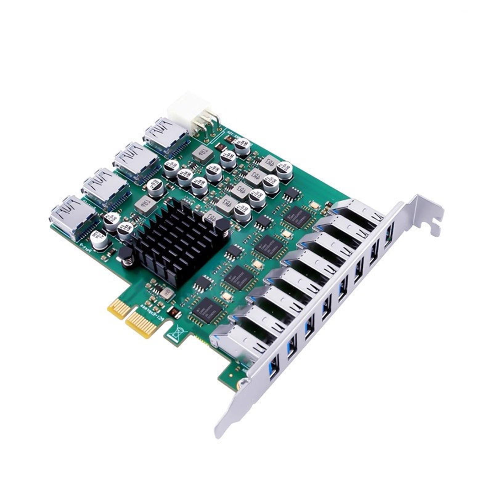 Slot PCIe 1X a 4 convertitori Porte USB 3.2 Gen1 velocità Trasmissione 5 Gbps per l ' espansione delle periferiche dei Computer Desktop