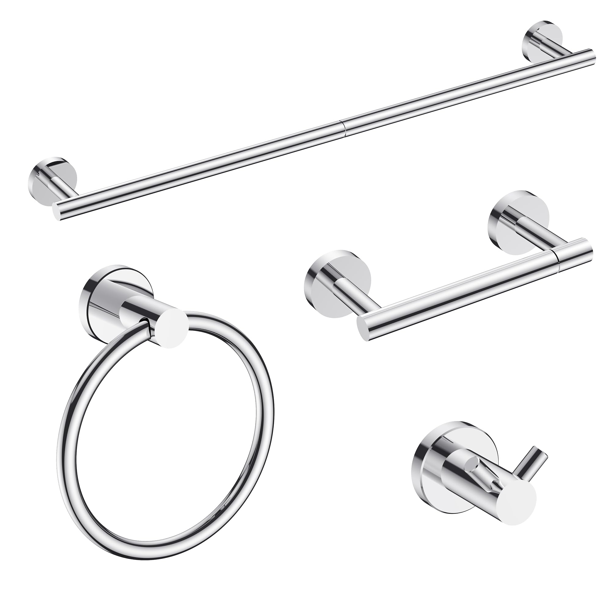 FORIOUS Bathroom Accessories, 4-Piece Bathroom Hardware Set - 24" Towel Bar — Amazon image 13