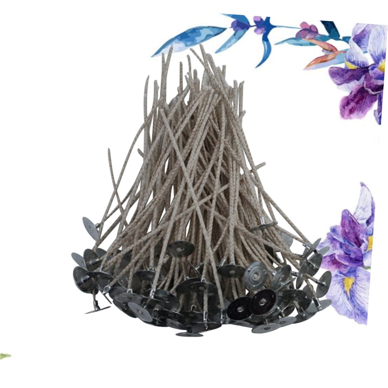 Gatuida Kit para Hacer Velas Artesanales con Soporte para Estabilidad Humo Negro con 100 Mechas Preenceradas Mecha de Cera y 100 Pestañas