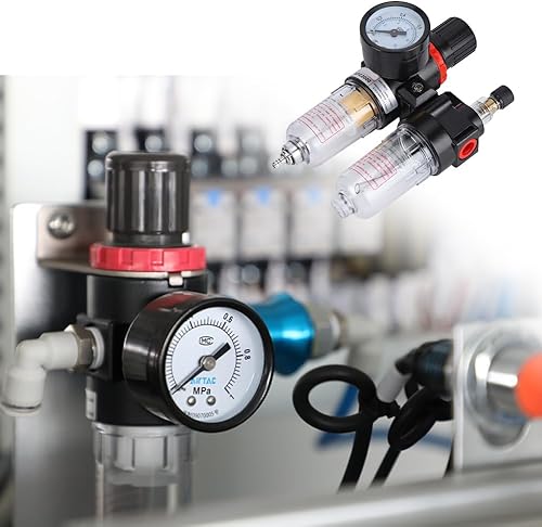 Miniatura 2 de Regulador de presión de filtro de aire, compresores neumáticos, separador de trampa de aceite de agua, kit de colador de gas doble, herramienta de
