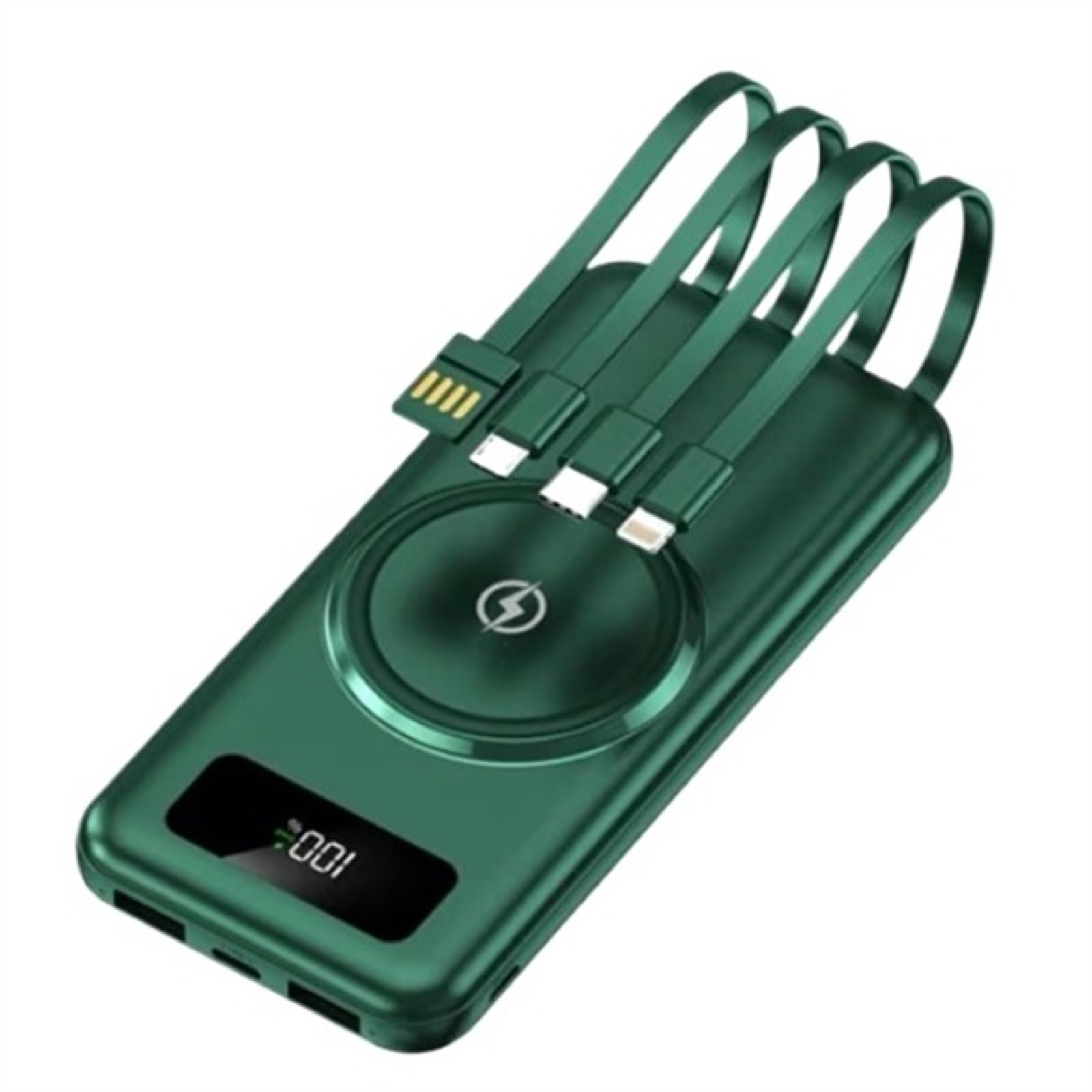 Power Bank 4 In 1 Con Ricarica Ultra Veloce Da 10000 MAH, Ricarica Wireless Con Caricabatteria Mobile Esterno A 4 Fili (Size : 20000MAH-01)