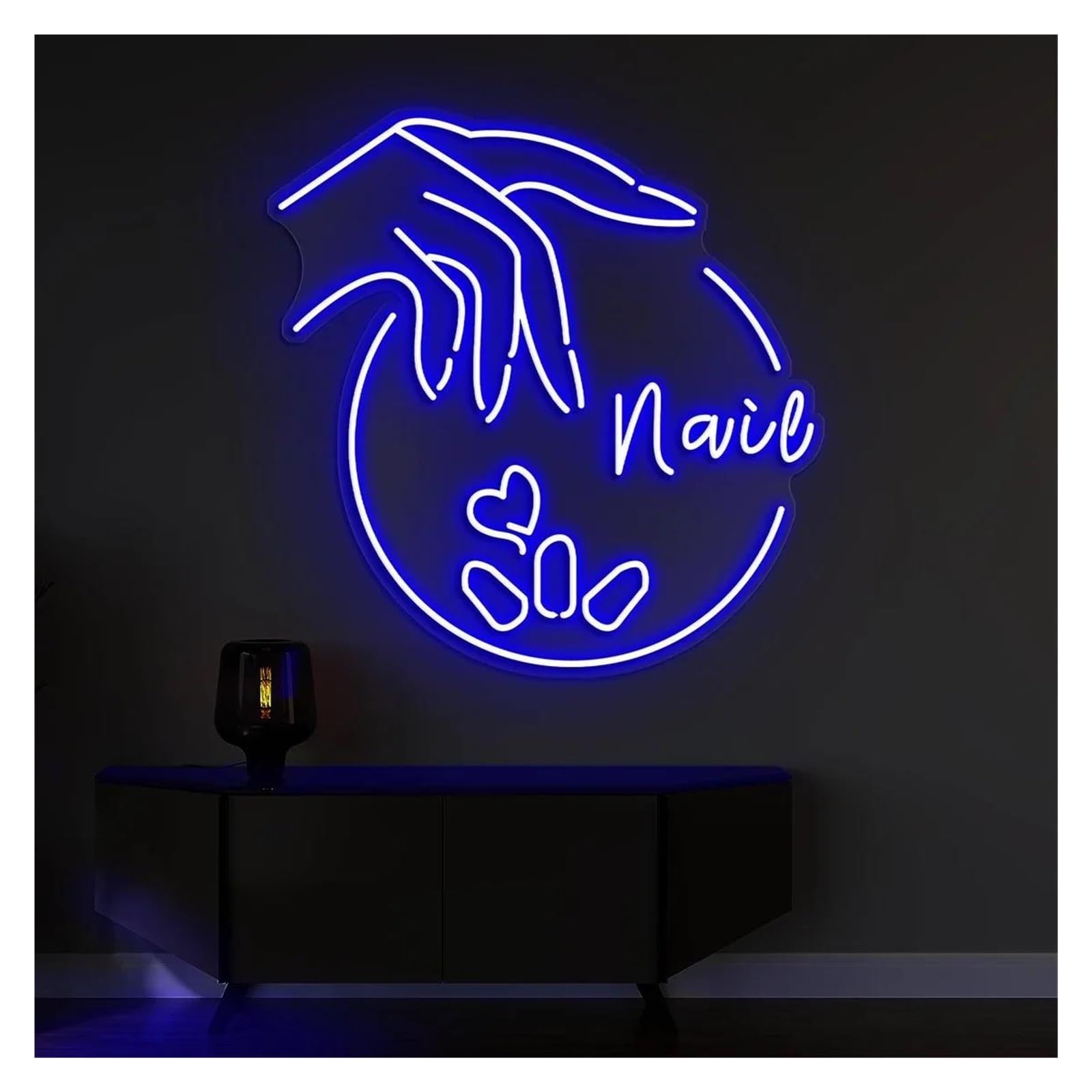 LEMST Signs Lamp Nail Salon Neon Signs, Suitable for Studio Shop Bedroom Wall Decor(B,31cmx34cm)