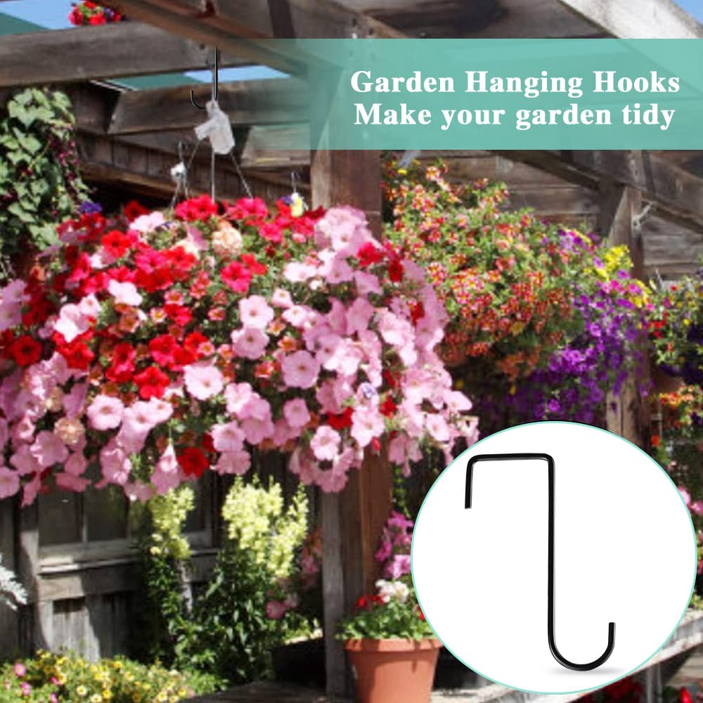 6 Ganci Da Recinzione In Ferro 20cm - Nero Per Piante, Cesti E Decorazioni Esterno - Foto 6