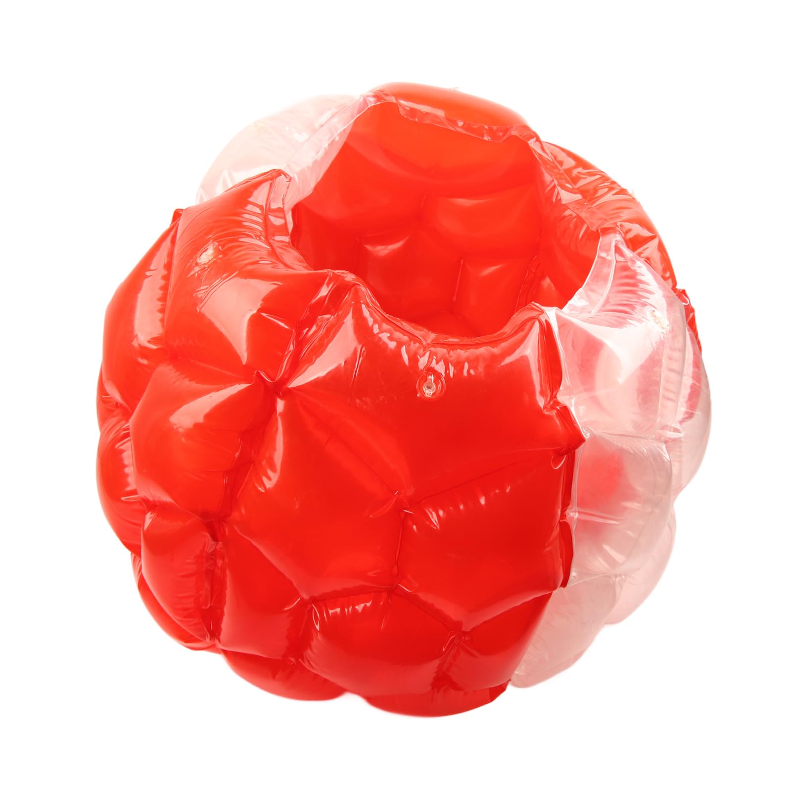 Aufblasbarer Bump-Ball, menschlicher Kollisions-Blasen-Hüpfball, PVC-Körperblasenball für Outdoor-Spiele und Partys, inklusive Reparaturflicken, 90 x 80 cm für Kinder und (Rot Transparent)