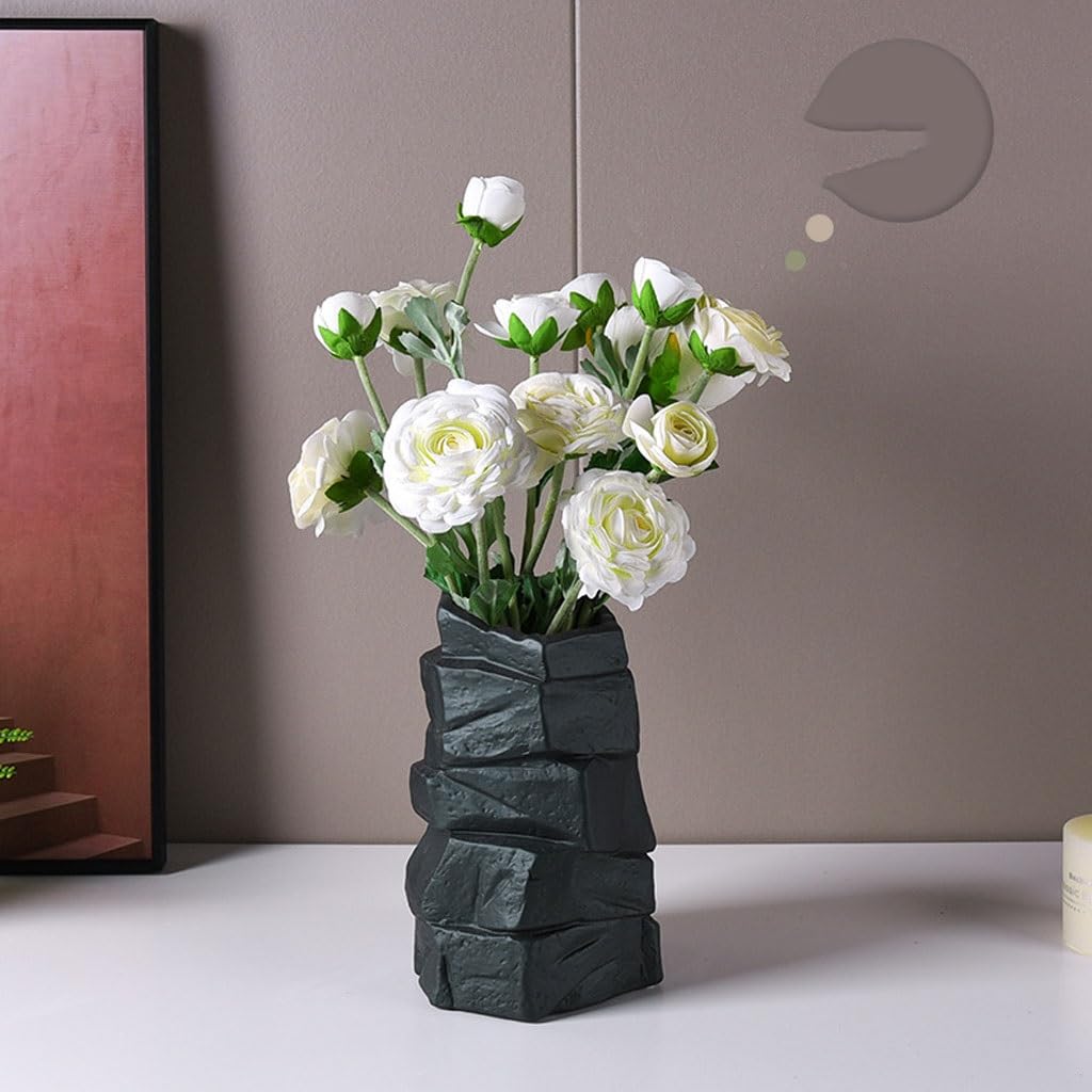 Vaso in Ceramica con Fiori secchi, Ornamenti for la casa, Semplice Fiore Nordico in Porcellana(B)