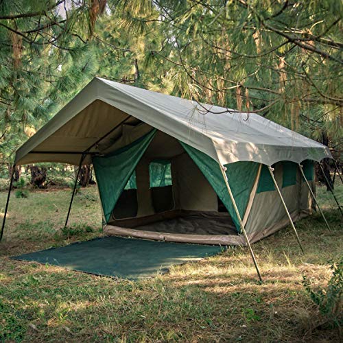 Bushtec Adventure Echo 2200 Luxury Waterproof Ripstop Canvas All-Season 3 Room Glamping Resort Style Tent