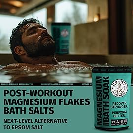 Coach Soak Recovery Bath Soak - Alternative to Epsom Salt Bath Soak - Fast-Absorbing Pure Magnesium Flakes with 21 Minerals, Bath Salts & Essential Oils - 9 lb (3 Pack) - Cooling Peppermint