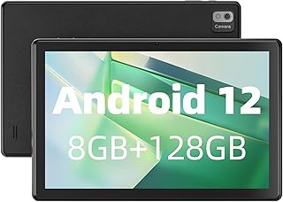 SGIN 10 Inch Tablet, 8GB RAM 128GB ROM Android 12 Tablets Computer with MTK Octa-Core 2.0Ghz Processor, 1982 * 1200 Pixel HD IPS Display, 5MP+8MP Dual Camera, GPS, WiFi, Bluetooth 5.0, 6000mAh, Black