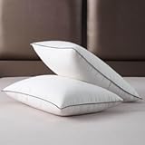 Luxury Hotel Style Bed Down Pillow Standard Size - 650&plus;Fill Power Soft and Cozy - 100&percnt; Cotton Shell 500 Thread Count White Pillows for Side&comma; Stomach Sleepers -Pack of 1 &lpar;20 x 26”&rpar;