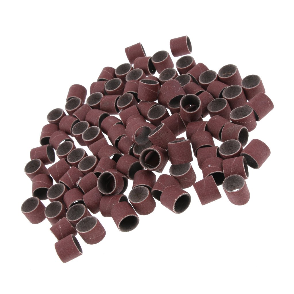 100x Sanding Drums Sanding Bands Sleeves for Rotary Tools 400#