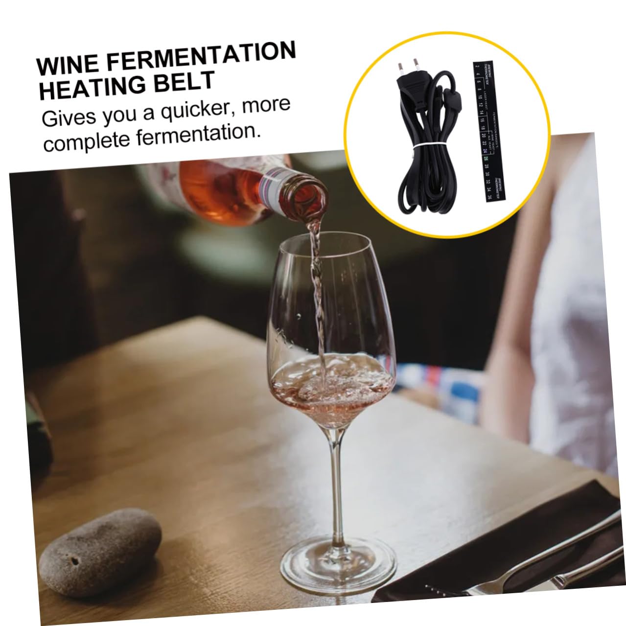 NOLITOY Cintura Riscaldante Elettrica per Fermentazione Nero in Silicone Connettore EU, Alta Efficienza per Keg e Fermentatore, Riscaldamento Completo per Birra e Vino