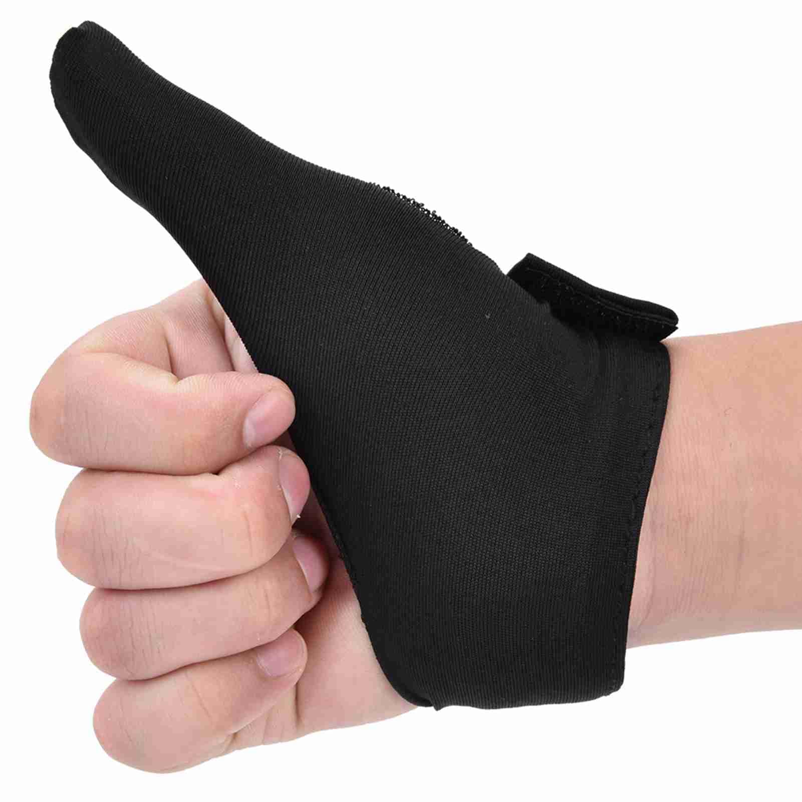 HERCHR Bowling Thumb Saver Protector, Right Left Thumb Gloves Lightweight for Bowling (Black)