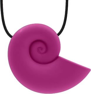 ARK Seashell Chew Necklace, Chew Necklaces for Sensory Kids and Adults, Oral Fidget for Autism, ADHD, SPD, Anxiety, Medical-Grade Sensory Chew Necklace, Standard, Softest, Magenta