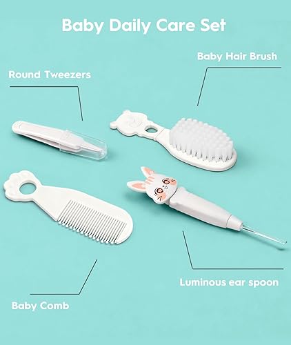 Miniatura 3 de Kit de cuidado de la salud y aseo para bebés, kit de cortadora de uñas de seguridad eléctrica, kit de cuidado para recién nacidos con peine de