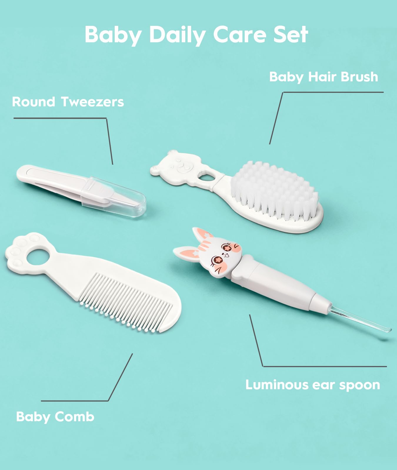 Baby-Gesundheits- und Pflege-Set, elektrischer Sicherheitsnagel-Trimmer, Baby-Kinderzimmer-Set, Neugeborenen-Pflegesets mit Haarbürste, Kamm für Neugeborene, Kleinkinder, Babys, Jungen, Mädchen