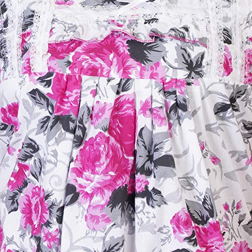 Image of Women's Cotton Block Print Knee Length Nighty