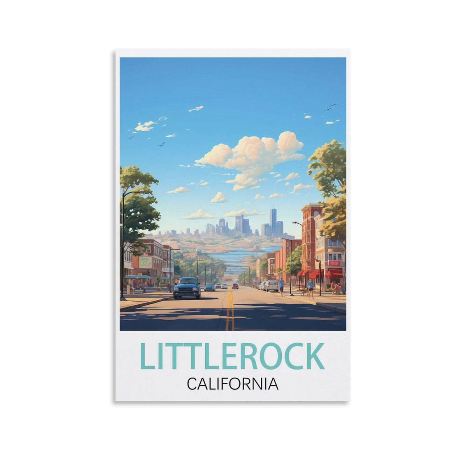 EZMLFA 5D Diamond Painting Kits,Littlerock California,Diamond Painting Kits for Beginners Round Full Drill Painting with Diamonds Gem Art for Home Wall Decor 30x40cm