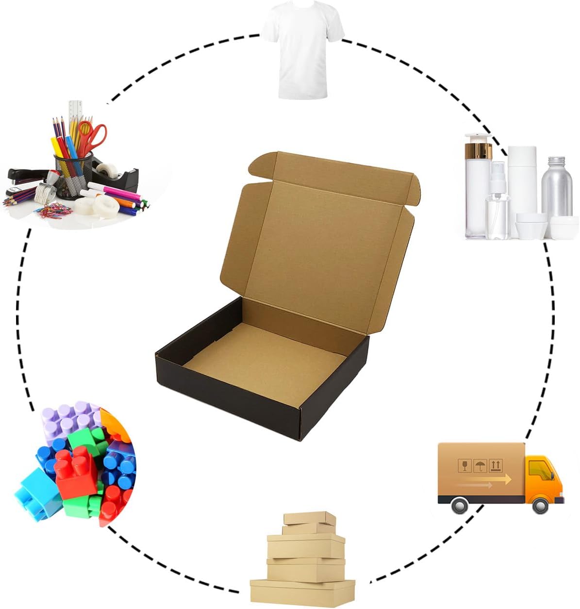 24 Pack 13x10x2 Inches Black Shipping Boxes?3 Layers Corrugated Cardboard Box, Mailer Boxes for Packaging Mailing Gifts Digest Book Giving ProductsWrap Boxes with Lids (13''x10''x2'')