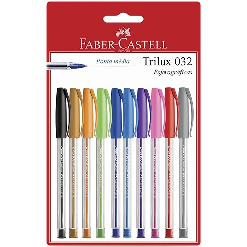 Trilux Colors Ctl com 10, Faber-Castell, SM/032ESC10, Multicor, pacote de 10