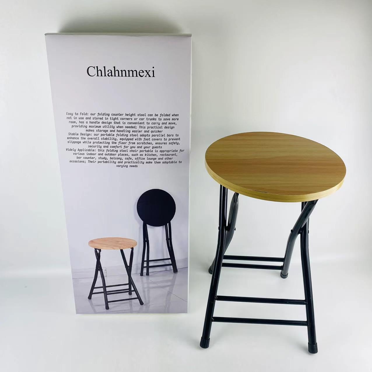 Chlahnmexi Folding chairs, 24" wood Folding Stool 0 Home