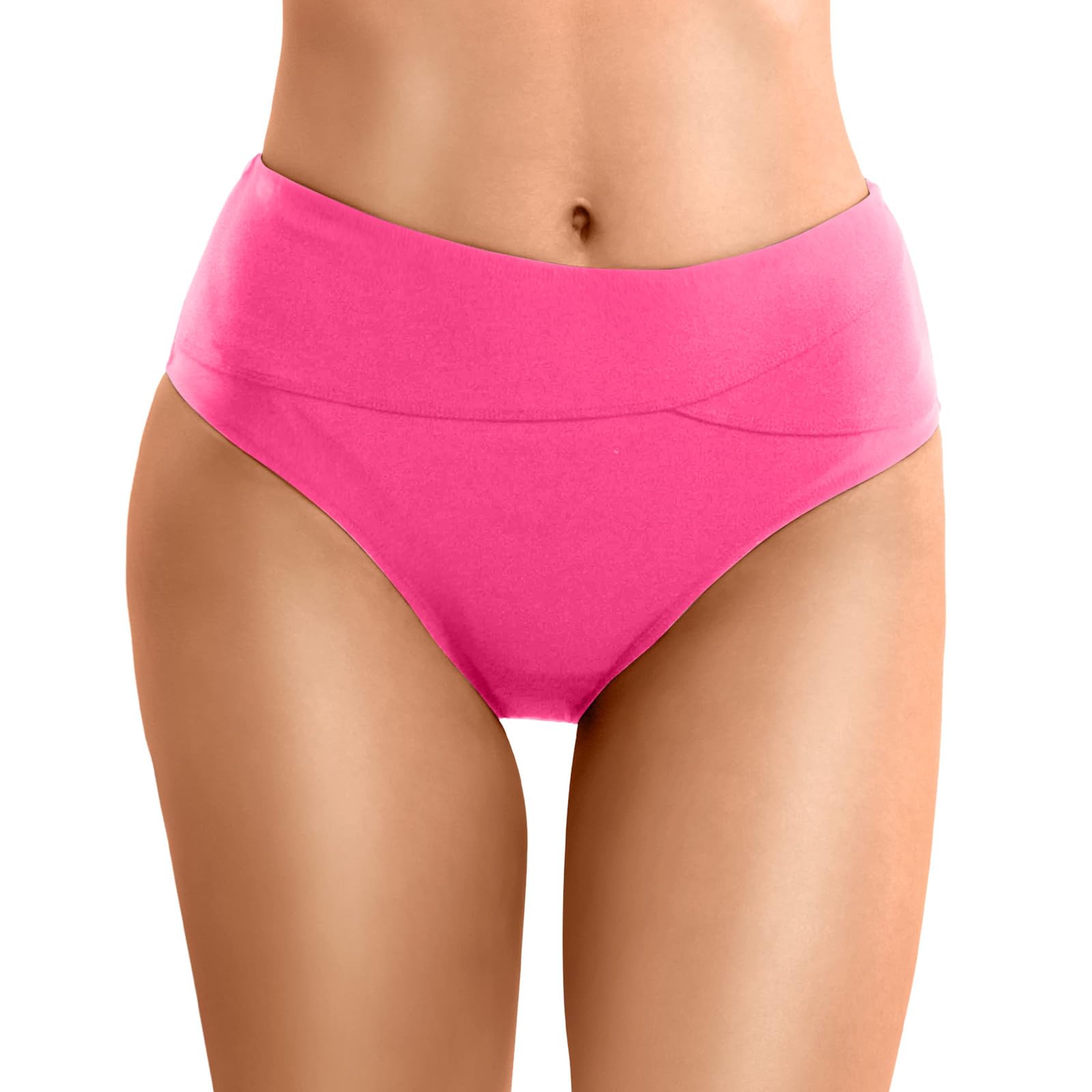 YOGALULU Bikinis De Top Parte Inferior de Bikini de Cintura Alta Calzoncillos de Natación Pantalones Cortos de Playa Parte Inferior Fruncida Parte Inferior de Natación de Corte Bikinis Relleno Tirantes