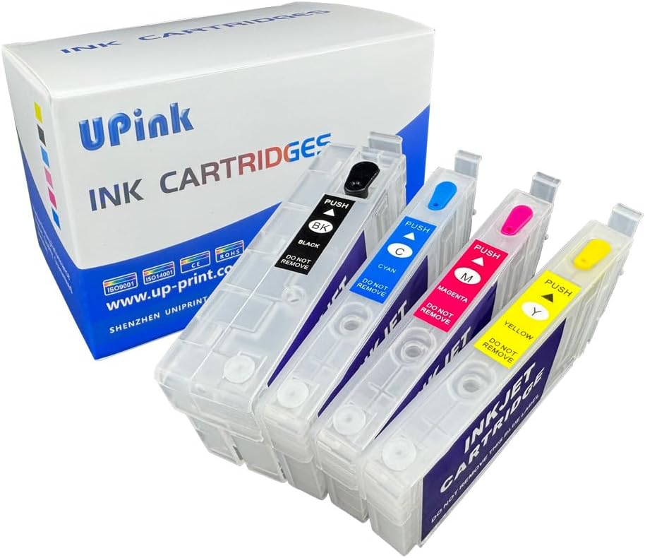 UPink Remanufactured 822 822XL Empty Ink Cartridge Single-Use Chip Compatible for Workfroce Pro WF-3820 WF-3823 WF-4820 WF-4830 WF-4834 Printer for DTF & Sublimation Jobs