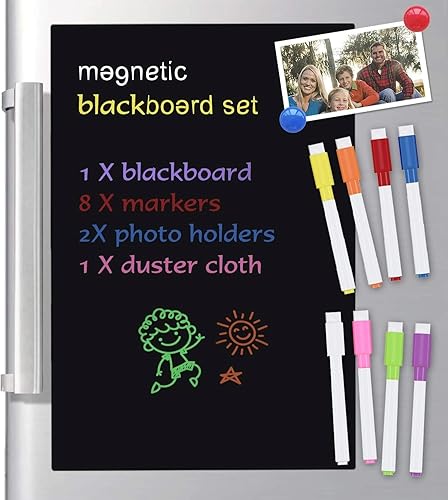 Miniatura 4 de Pizarra blanca magnética de borrado en seco para refrigerador de 12 x 8 pulgadas, con tecnología resistente a las manchas, incluye 3 marcadores y