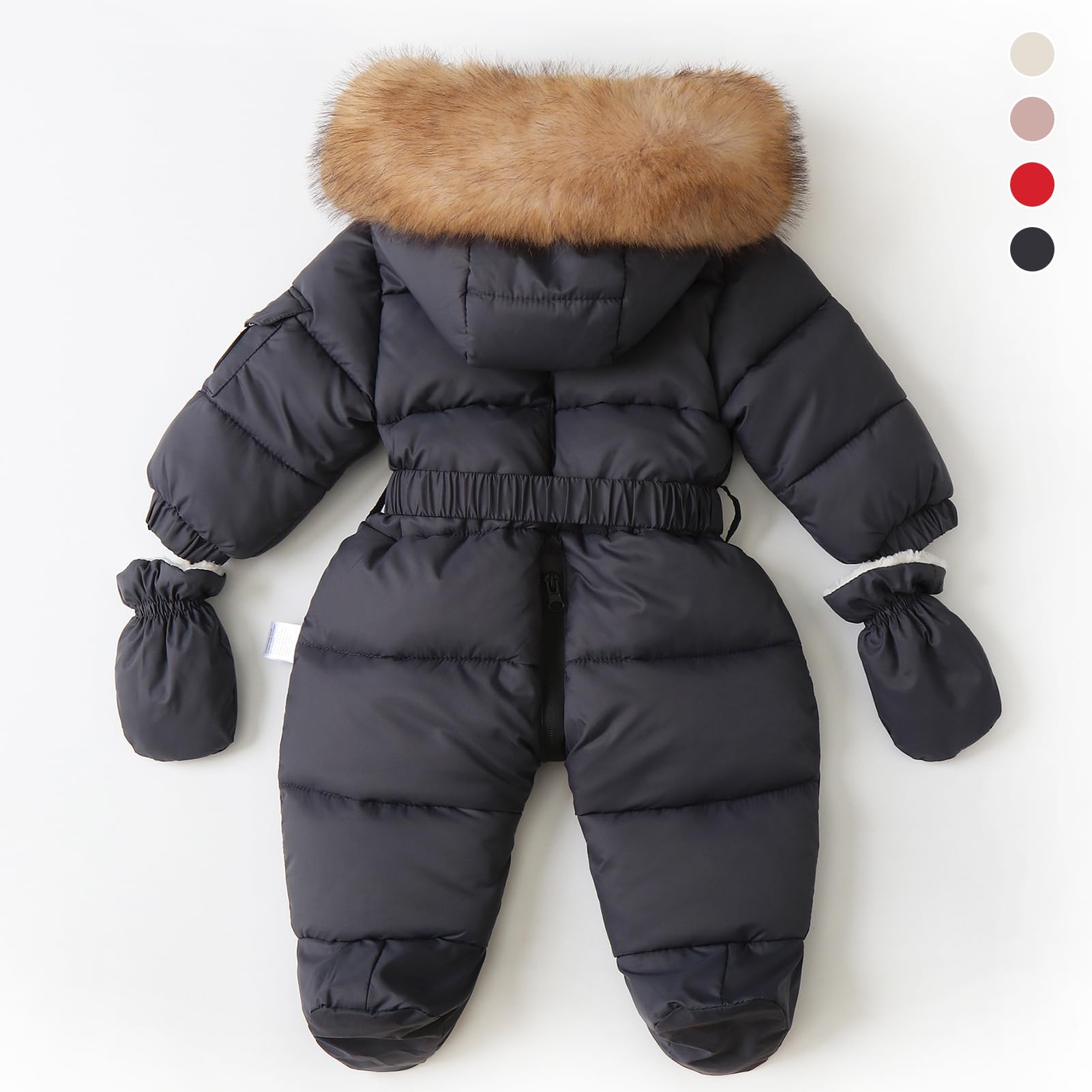 Traje de Nieve Mono Bebé Niños Mameluco de Esquí Niñas Disfraz Mono con Guantes y Fundas de Zapatos para Invierno