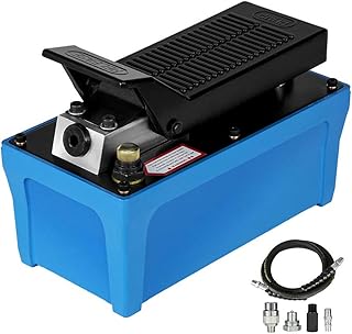 Thaweesuk Shop New Blue 10000PSI Air Hydraulic Foot Operated Pump with 6FT Hose 0.85 Liters 0.22 Gallons Per Minute of Set