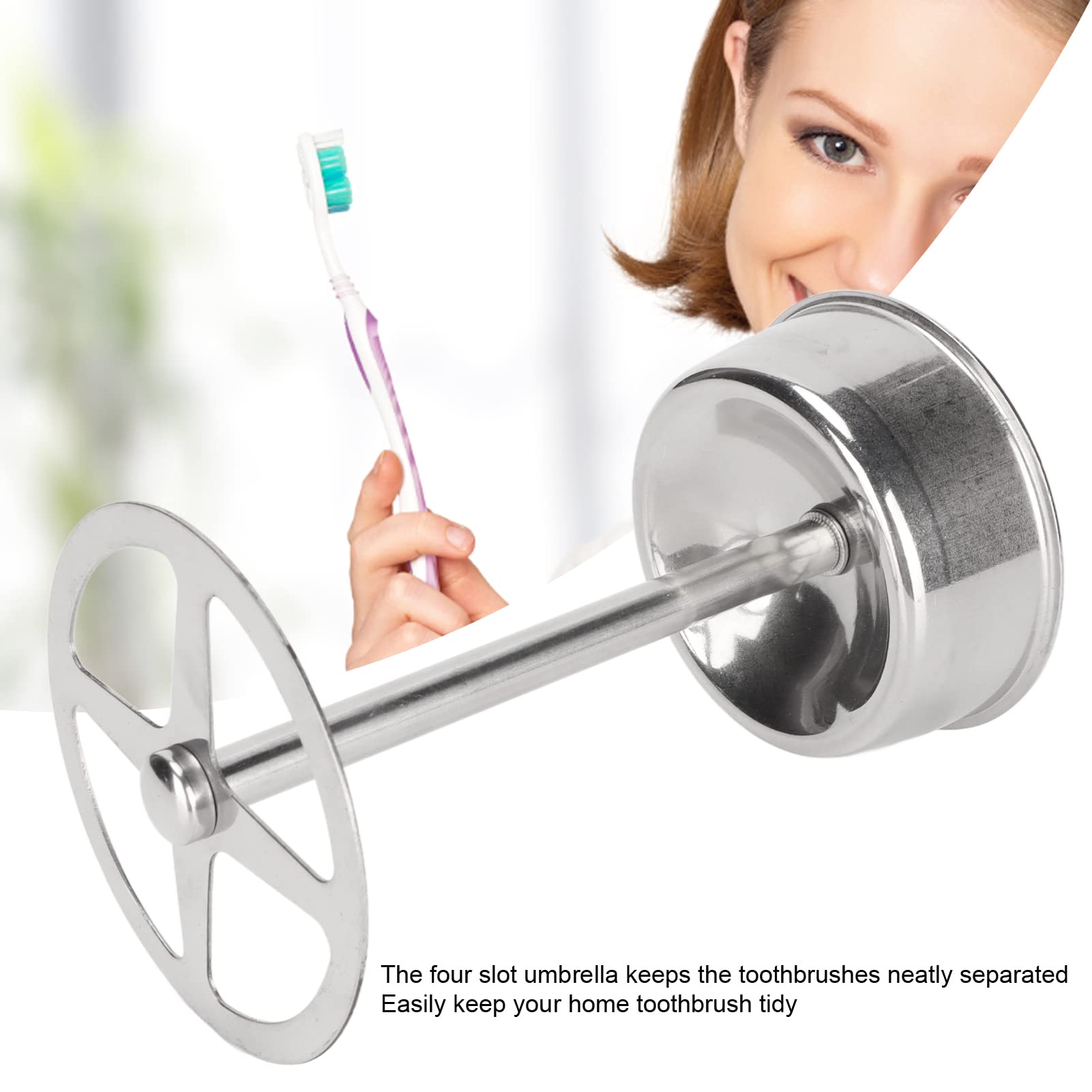 4-Slot Toothbrush Holder – Stainless Steel Countertop Organizer For Bathroom Vanity
