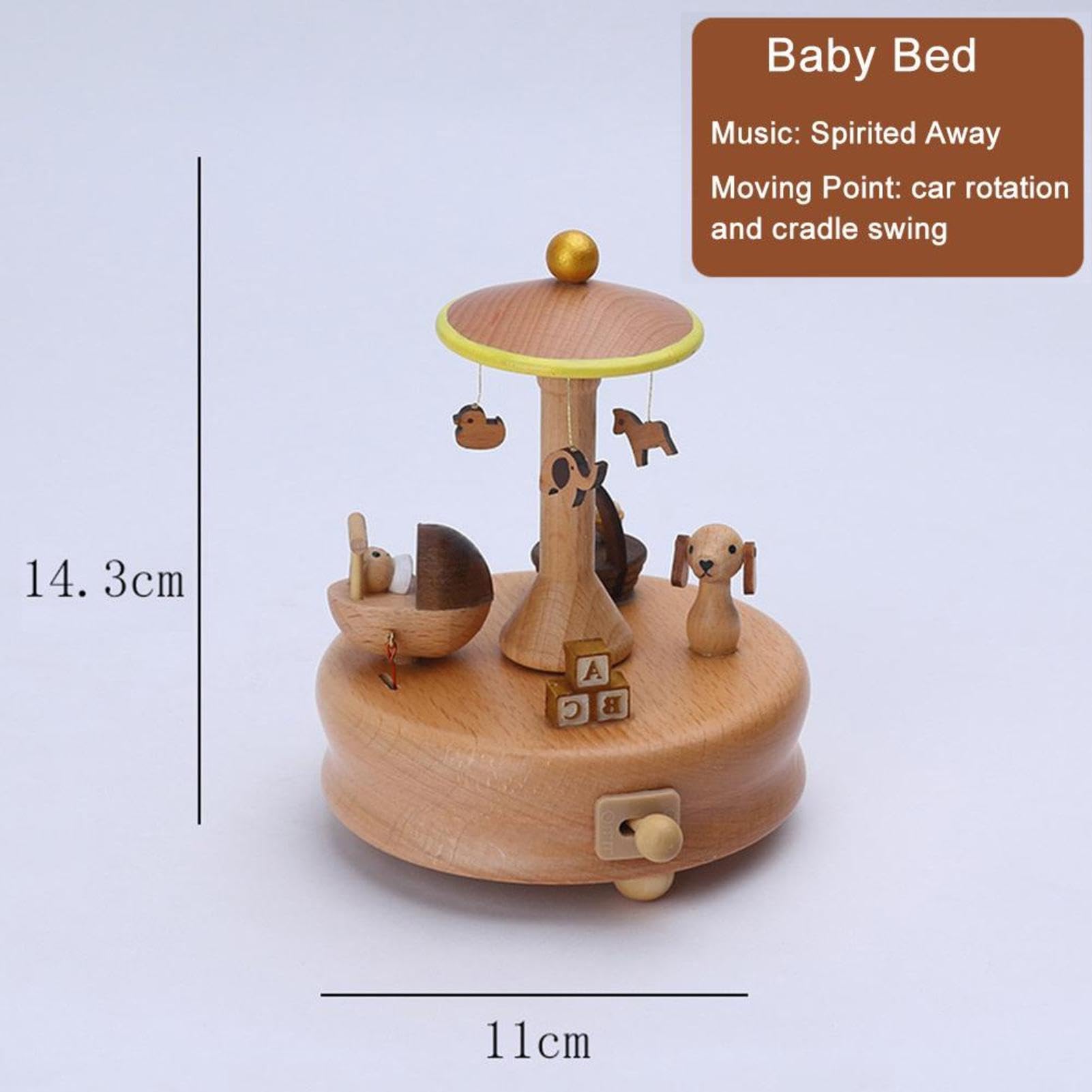 Carillon per bambini, carillon in legno | Scatola musicale per ballerina | del castello di Clockwork - Giocattoli di intrattenimento per bambini con musica elegante, adorabili ornamenti per presepe pe