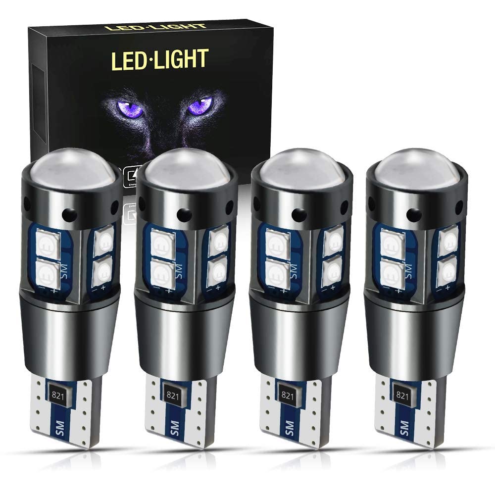 YEERON 4pcs 168 194 T10 LED Bulbs Super Bright 10x3030SMD Chips LED Lamp for Side Marker Door Wedge lights.(Blue)