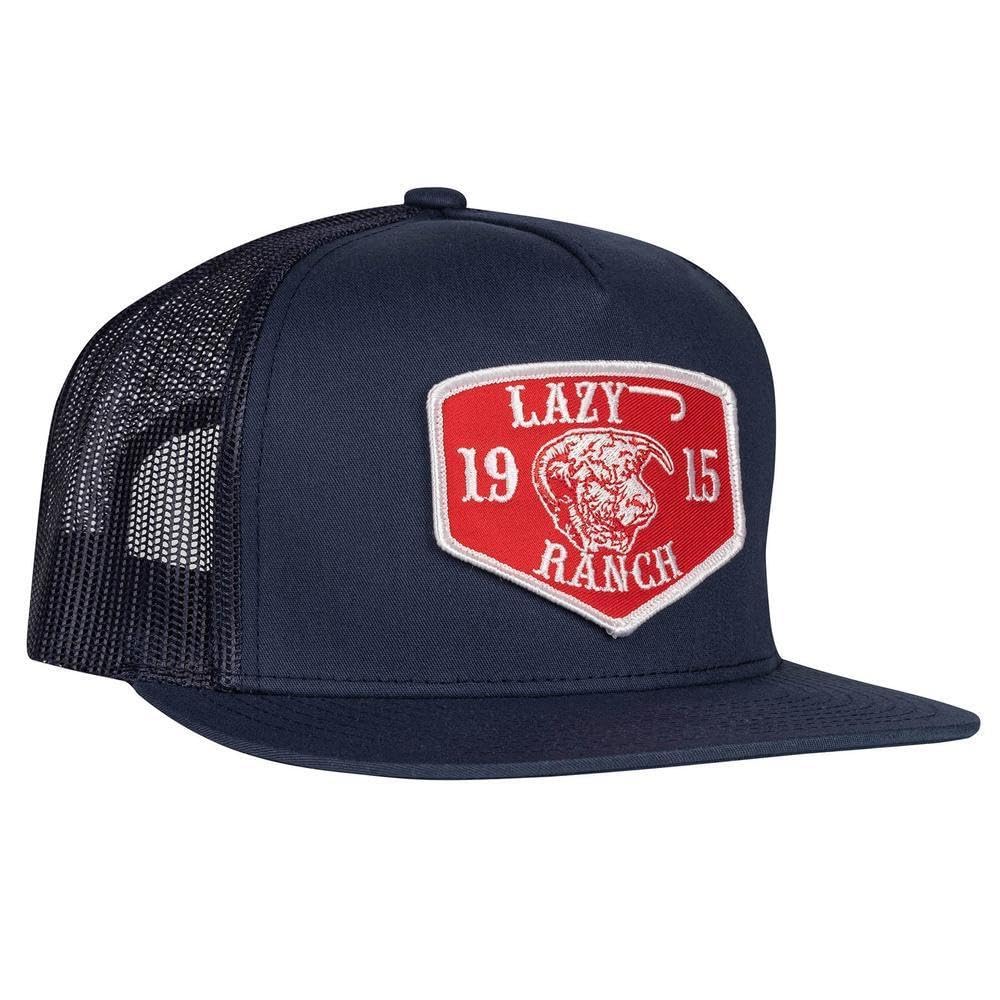 Lazy J Ranch Wear Red Ranch Patch Cap, Navy/Navy, One size