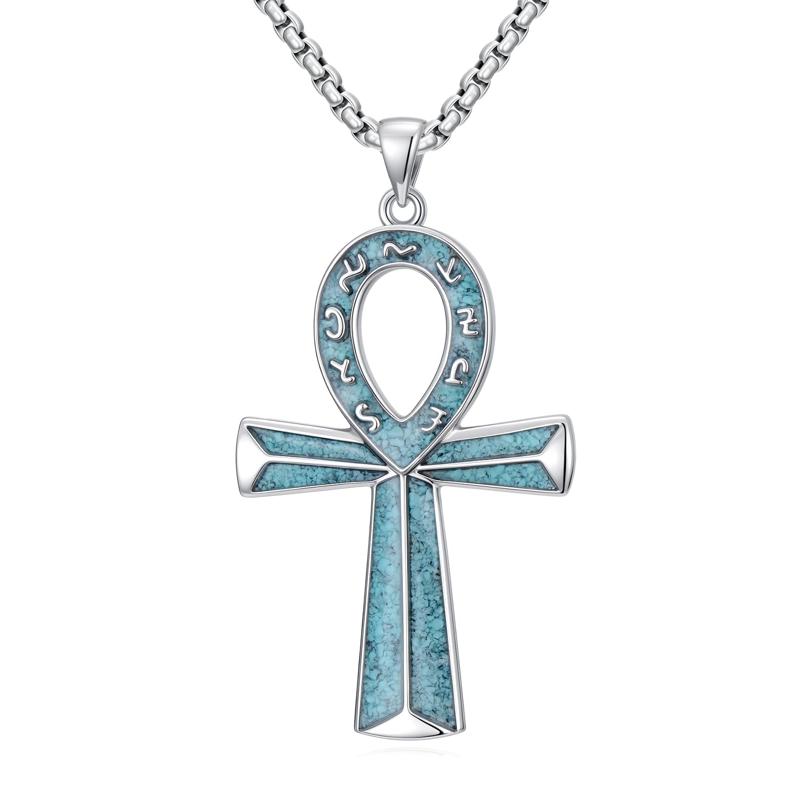 Eye of Horus Necklaces for Men, Egyptian Pyramid/Ankh Pendants, Egyptian Jewelry, Anniversary Birthday Graduation Gifts for Son Dad Husband Friends Him