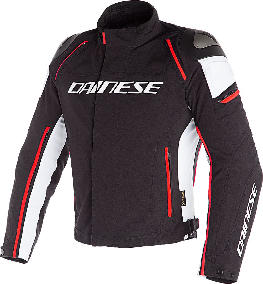 Dainese 1654605N3214 Racing 3 D-Dry Motorcycle Jacket 56 Black/White/Fluo-Red (UK 46)