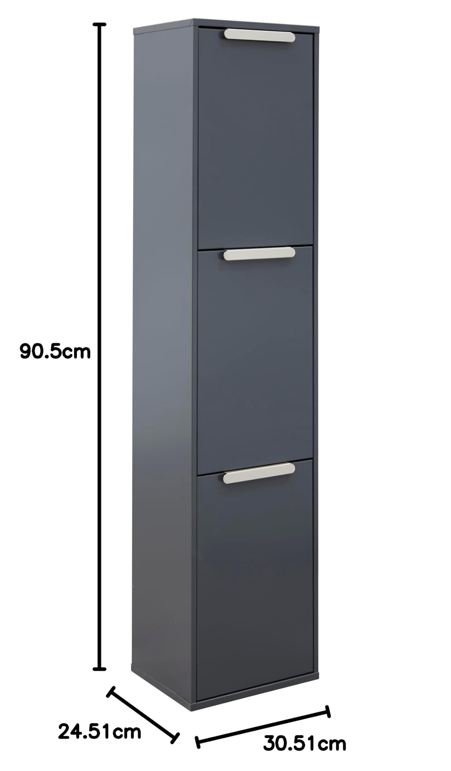 ARREGUI Ecoclas CR304-E Mülltrennsystem aus Stahl | 3 Fächer Mülleimer für die Küche |3x17L (51L) | 3 Fach Abfalleimer | Herausnehmbare Inneneimer + Griff | Recycling Schrank | Mülltrennung |anthrazit