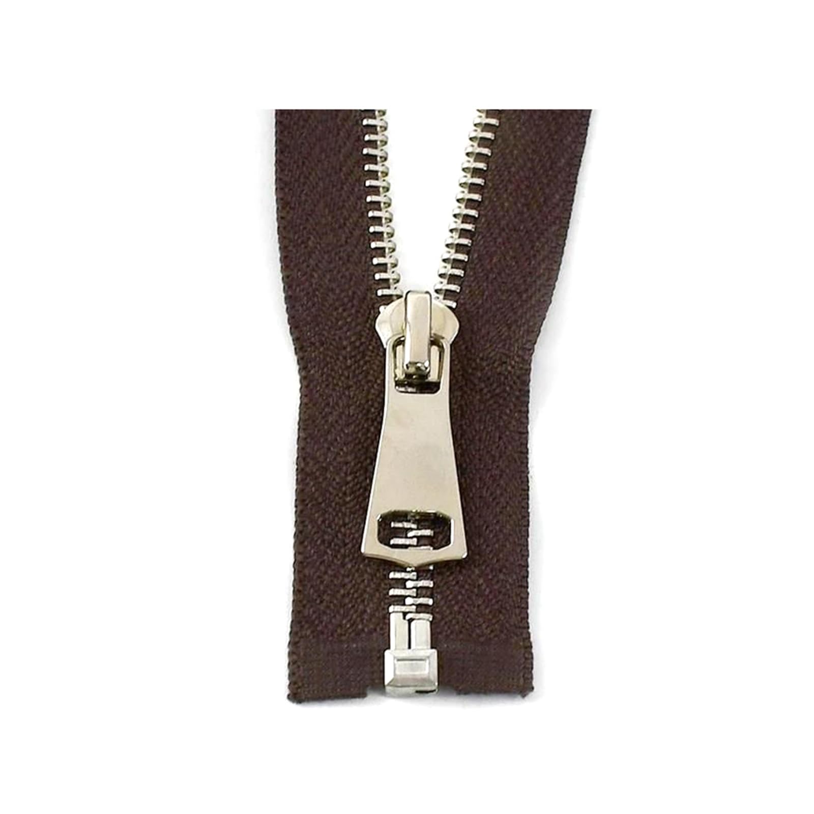 cremalleras para coser, Cremallera metálica de extremo abierto, número 5, for chaquetas, abrigos, bolsos, ropa, kit reparación cremalleras, accesorios costura, 1 unidad(Brown,60cm)
