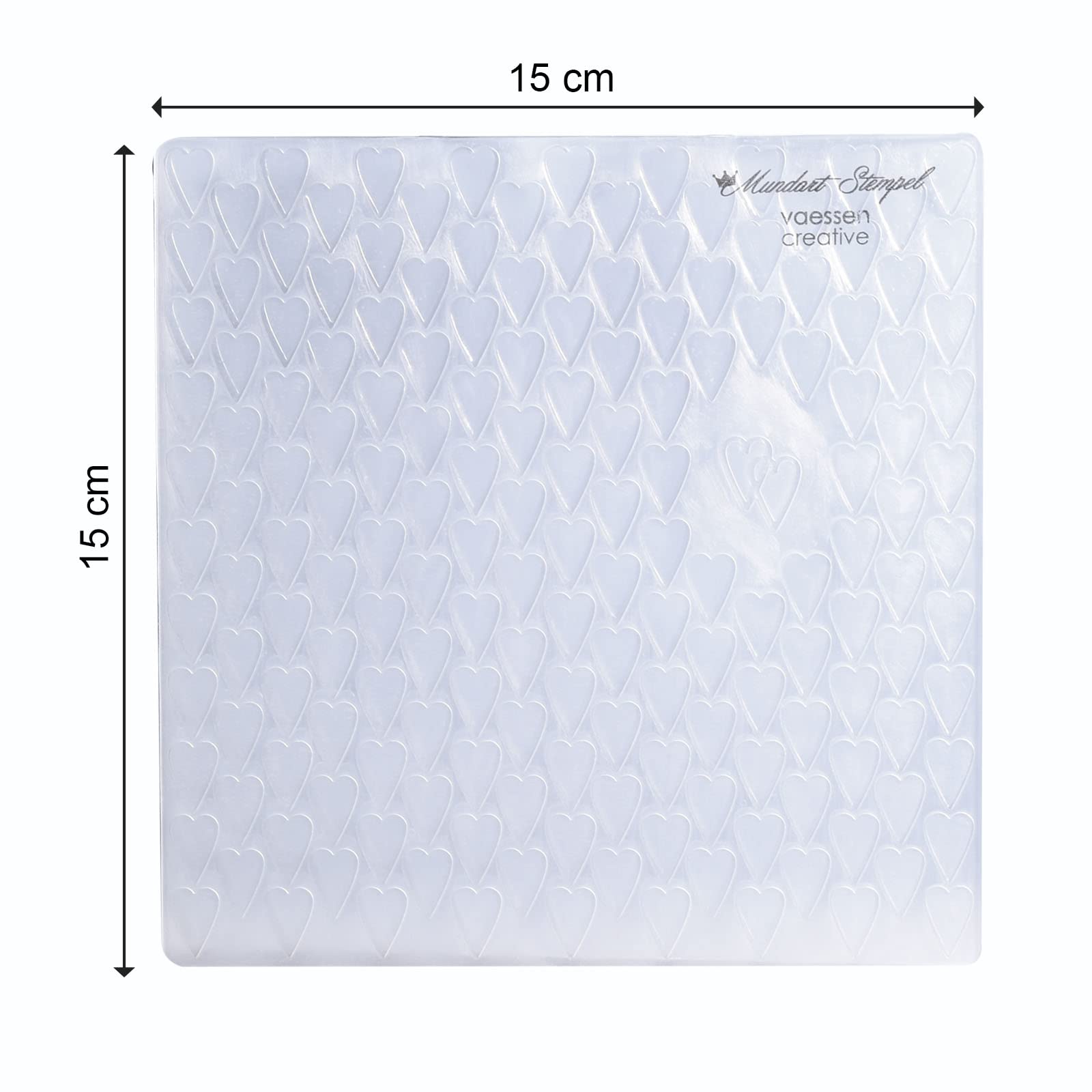 Vaessen Creative Embossing Folder, Long Hearts, for Adding Texture and Dimension to Papercraft Projects, Transparent, 15 x 15 cm - Image 2