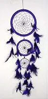 Filtro Dos Sonhos Apanhador 60 Cm Com Pena Decoração Roxo