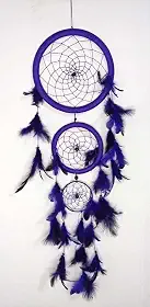Filtro Dos Sonhos Apanhador 60 Cm Com Pena Decoração Roxo