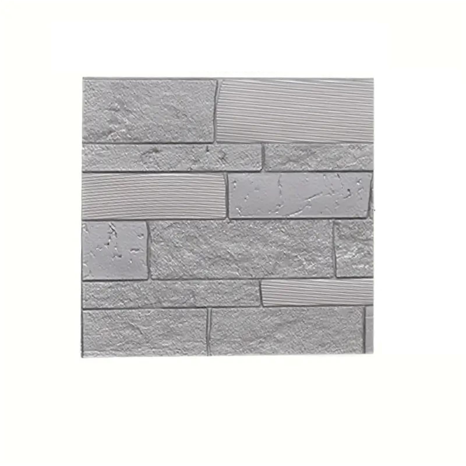 Papier peint autocollant 3D brique argent 35x35cm lot de 20 pièces pour mur et meuble