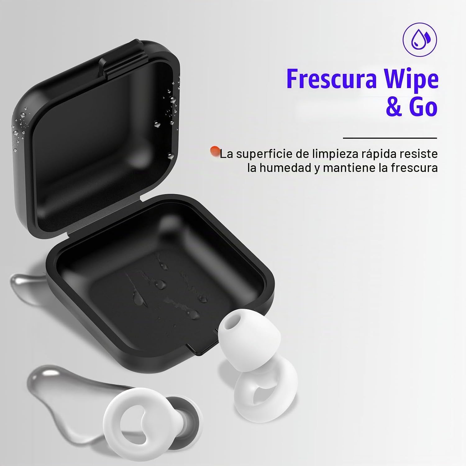 Tapones Oídos Dormir Reutilizables con 7 Pares Almohadillas Silicona, Cancelación de Ruido hasta 46dB, Tapones para Dormir, Estudiar, Viajar, Conciertos, Protección Auditiva Cómoda y Ajustable