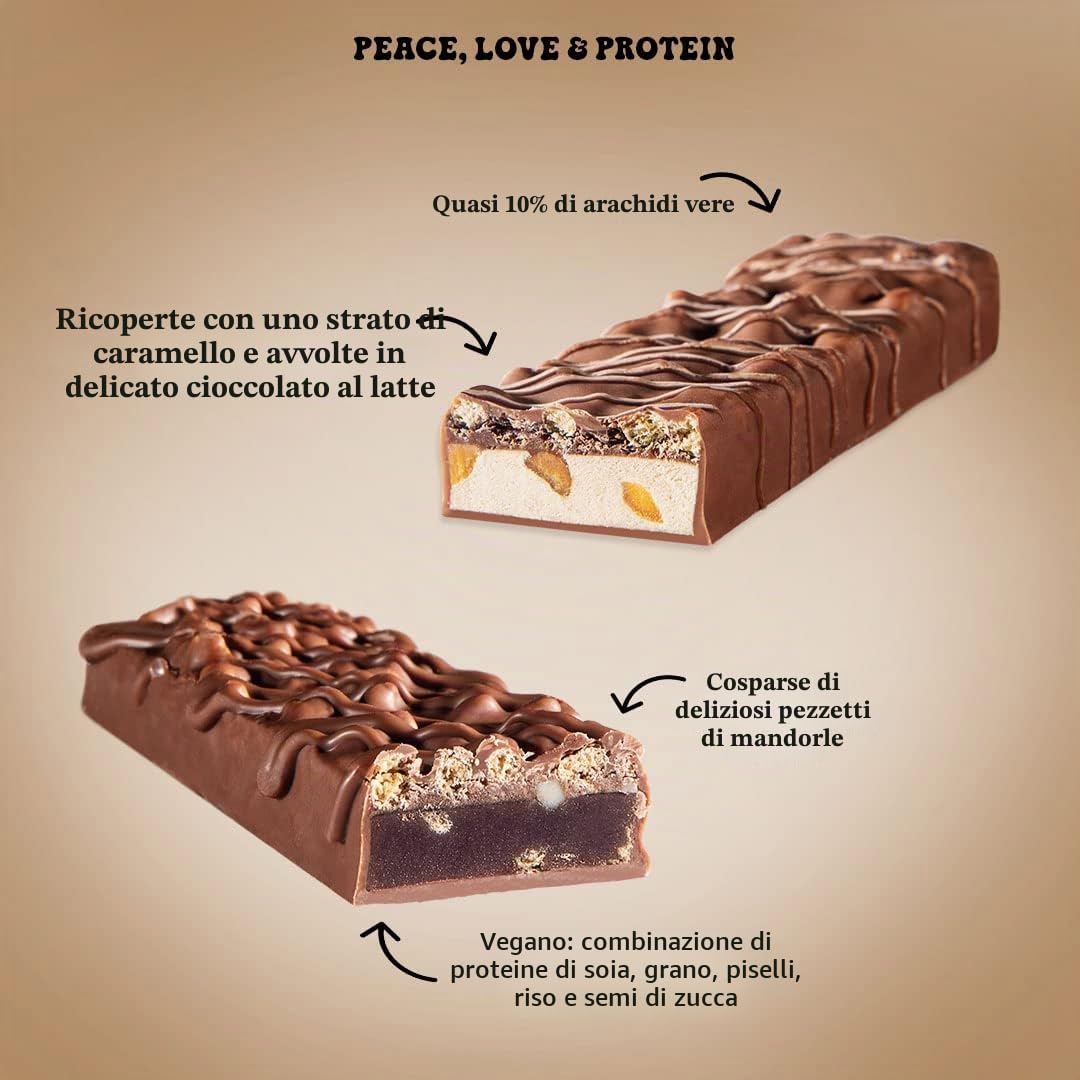 WEIDER Joe's Soft Bar, deliziosa Barretta proteica dal tenero cuore proteico, strato di Caramello e copertura di Cioccolato al Latte, a basso contenuto di zuccheri, peanut cookie dough, 12 x 45 g