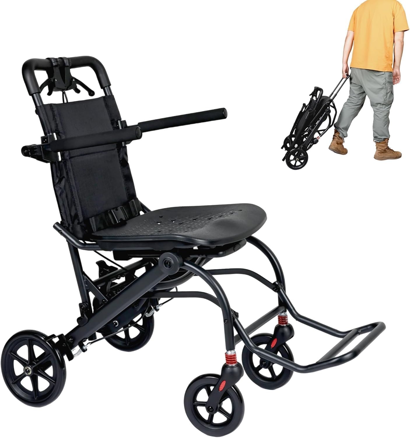 介助用車椅子 青と紫のチェック柄 車椅子 フットレスト