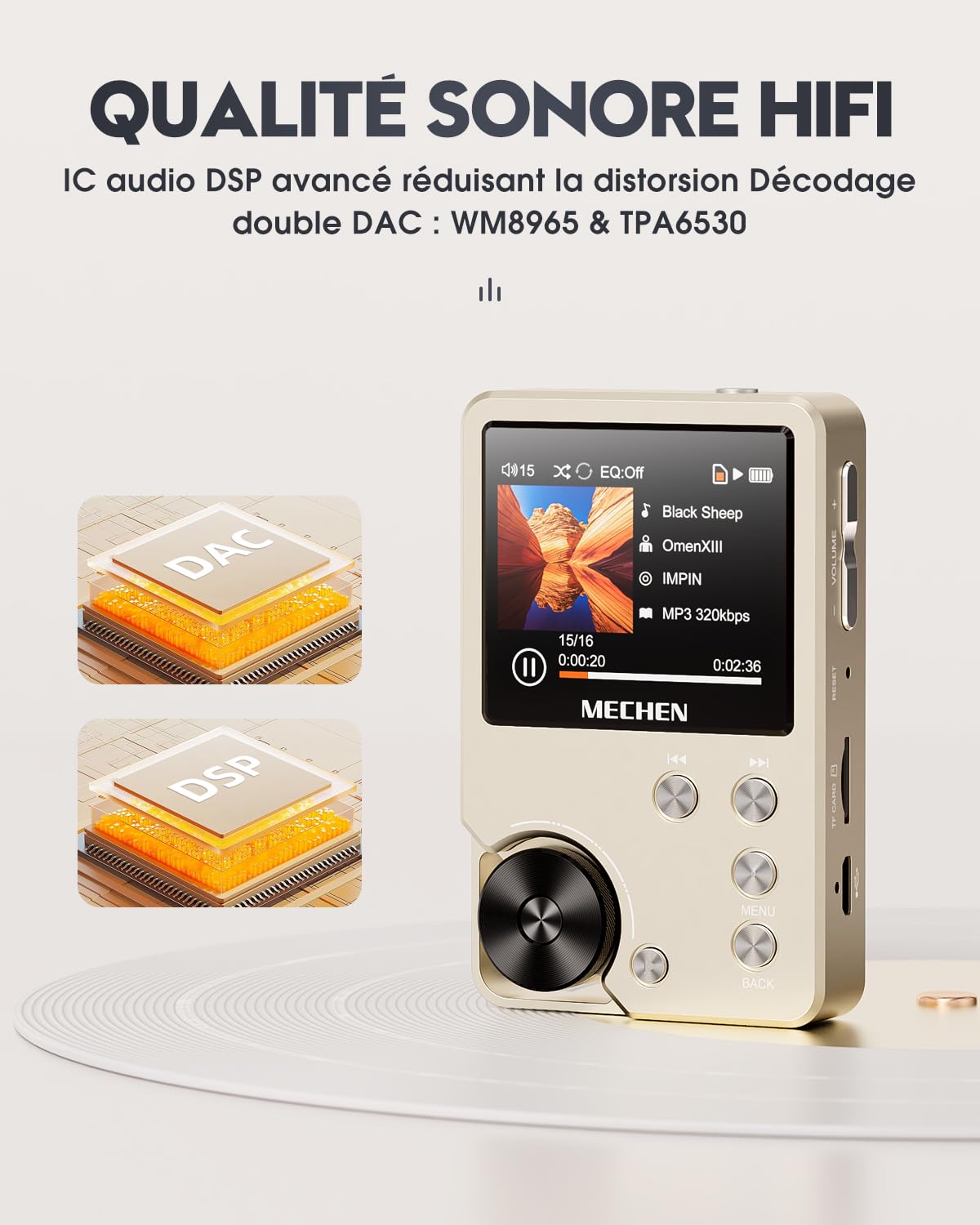 MECHEN M30 64Go Lecteur MP3, HiFi Numérique Audio Portable