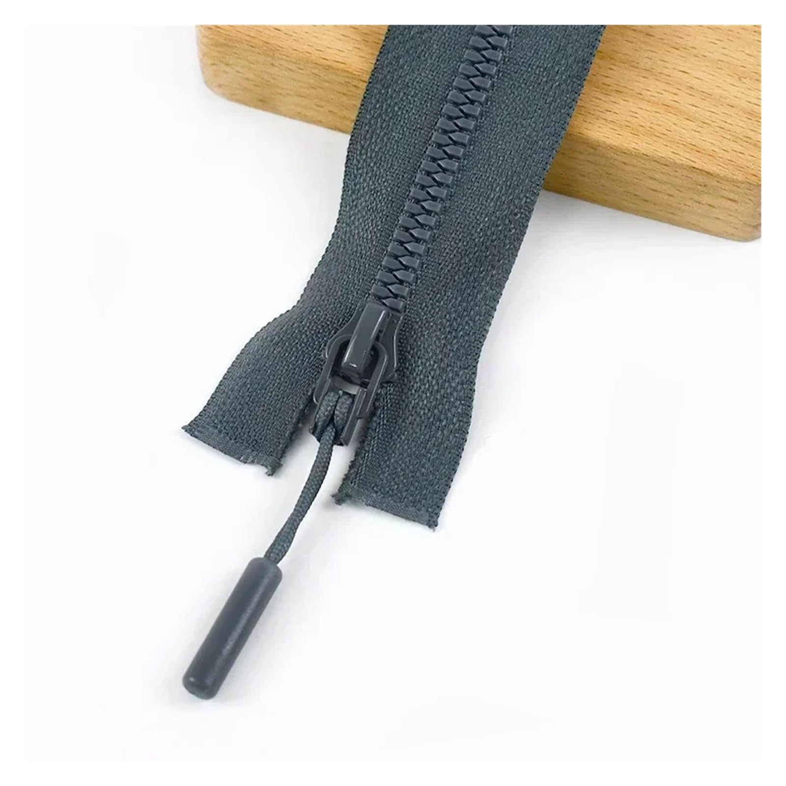 Resin Zippers 2/5/10Pcs 5# Sewing Resin Zipper 15/18/25cm Close-End 40-80cm Open-End Zippers for Bag Clothes Zip Repair Kit DIY Accessories(Darkgray,OPENEND-50CM_5PCS)