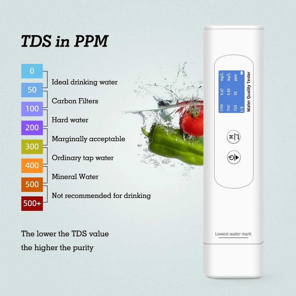 Tester jakości wody Miernik TDS COD TOC EC TEMP UV275 do pitnej, akwarium