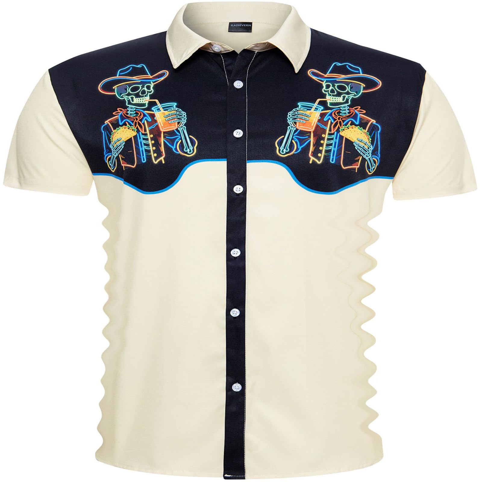 Camisa Hombre Manga Corta Camisa Country Western Impreso Camiseta Verano Casual Top Camiseta Deportiva Cómodo Suave Transpirable Top Versátil Chic con Botón para Trabajo Diario