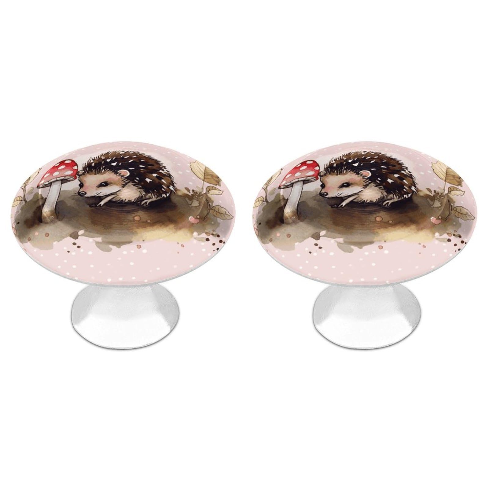 Btcowzrv Style Hedgehog Watercolor Painting 2 Pack Cabinet Knobs Drawer Pulls